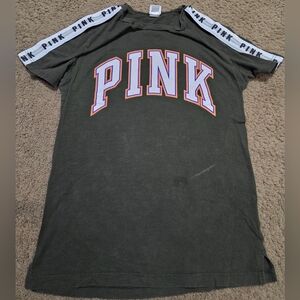 PINK VS Spellout Striped Tee Flawed Please Read
